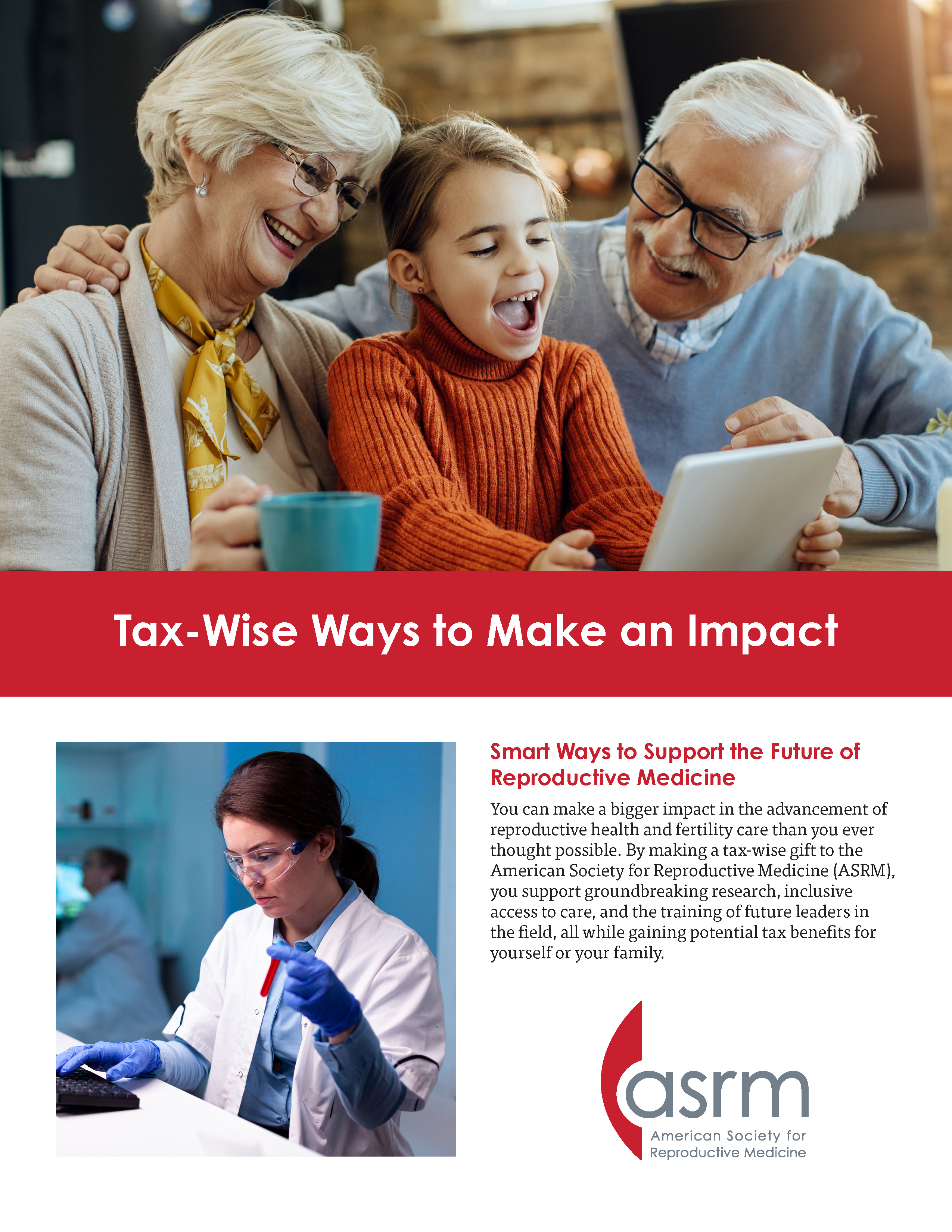 American Society for Reproductive Medicine 2025 Smart System V1 Brochures_Page_2 Support The Future of My Favorite Charity brochure cover